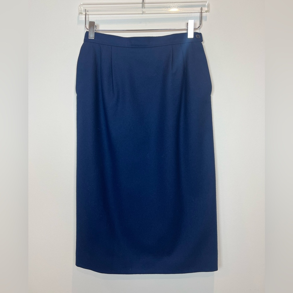 VTG Pendelton Skirt Women’s Sz 6 Blue Navy Wool Pleated Pencil Lined USA MADE